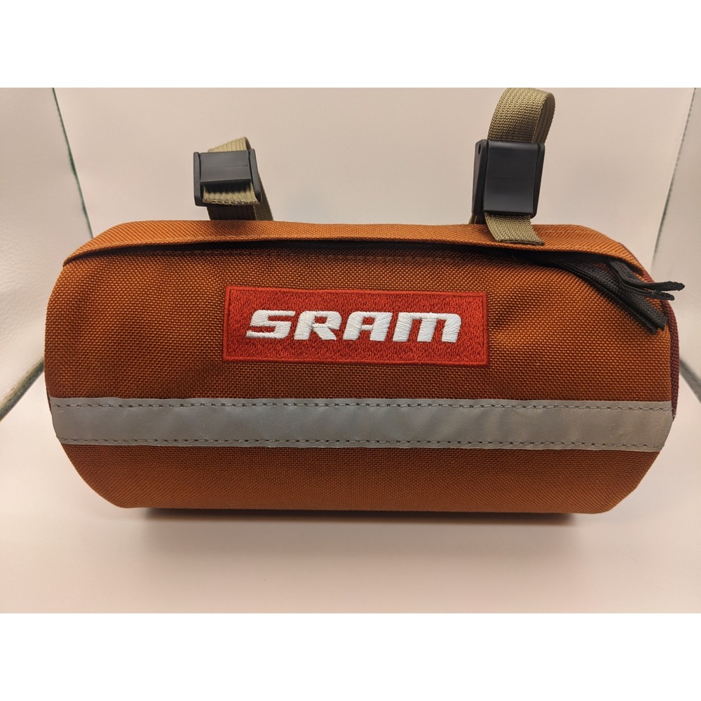 SRAM x Jandd Gravel Handlebar Bag Burnt Orange Cordura Nylon Bike USA Reflective